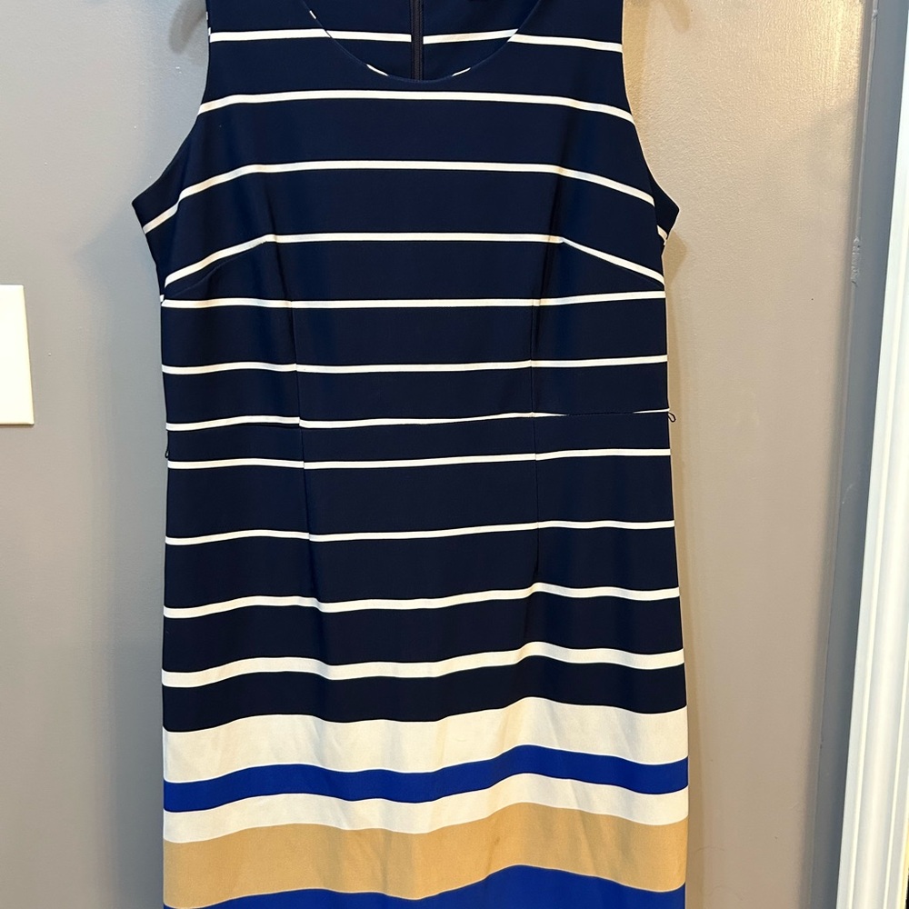 Striped Navy and Gold Dress
